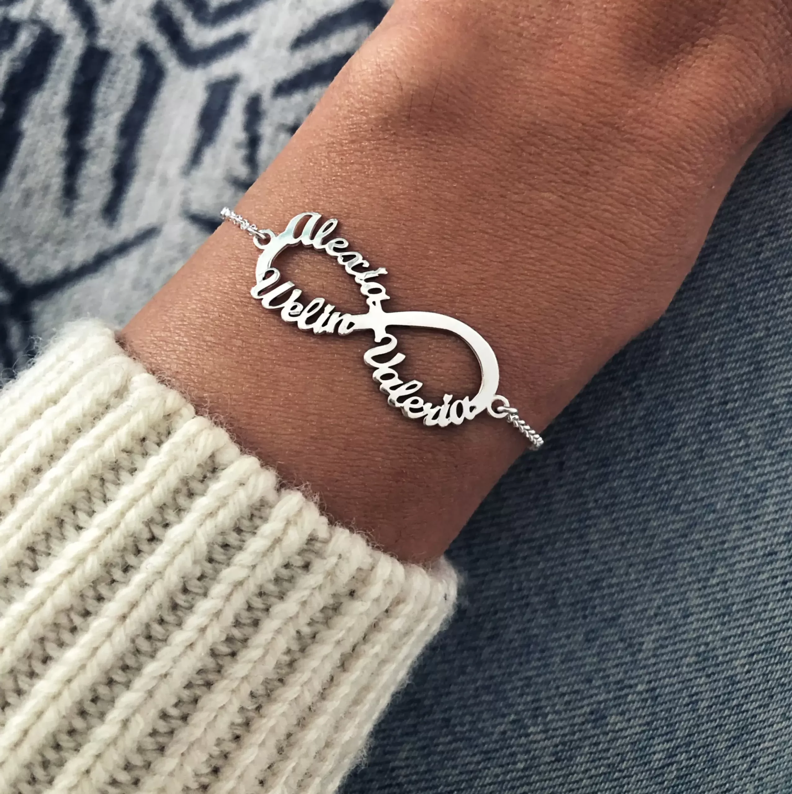 Custom Silver Infinity Bracelet