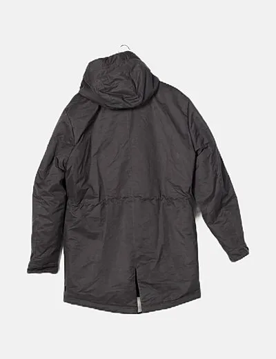 dark gray hooded coat ONLY & SONS
