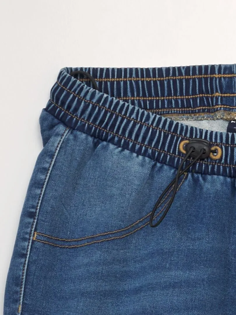 DENIM BERMUDA SHORTS WITH ELASTIC WAISTBAND  SO EASY  BLUE.