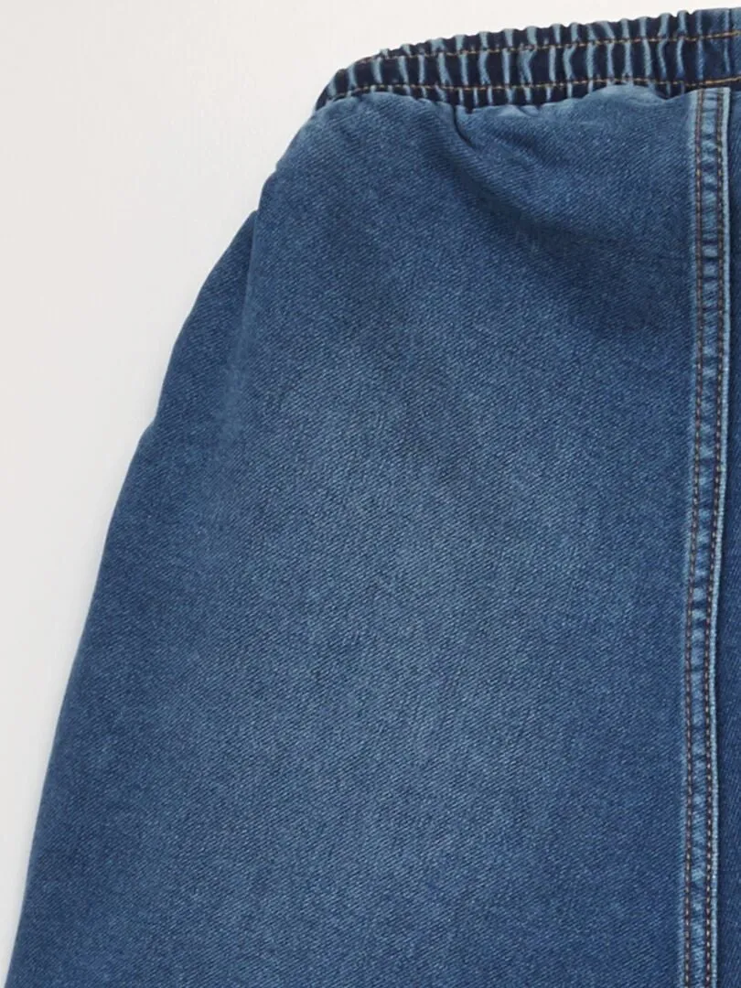 DENIM BERMUDA SHORTS WITH ELASTIC WAISTBAND  SO EASY  BLUE.