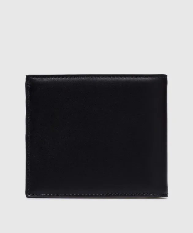 Black Leather Purse with Textured Logo by Dolce&Gabbana
