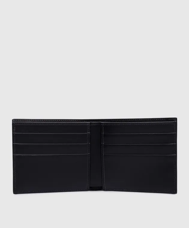 Black Leather Purse with Textured Logo by Dolce&Gabbana
