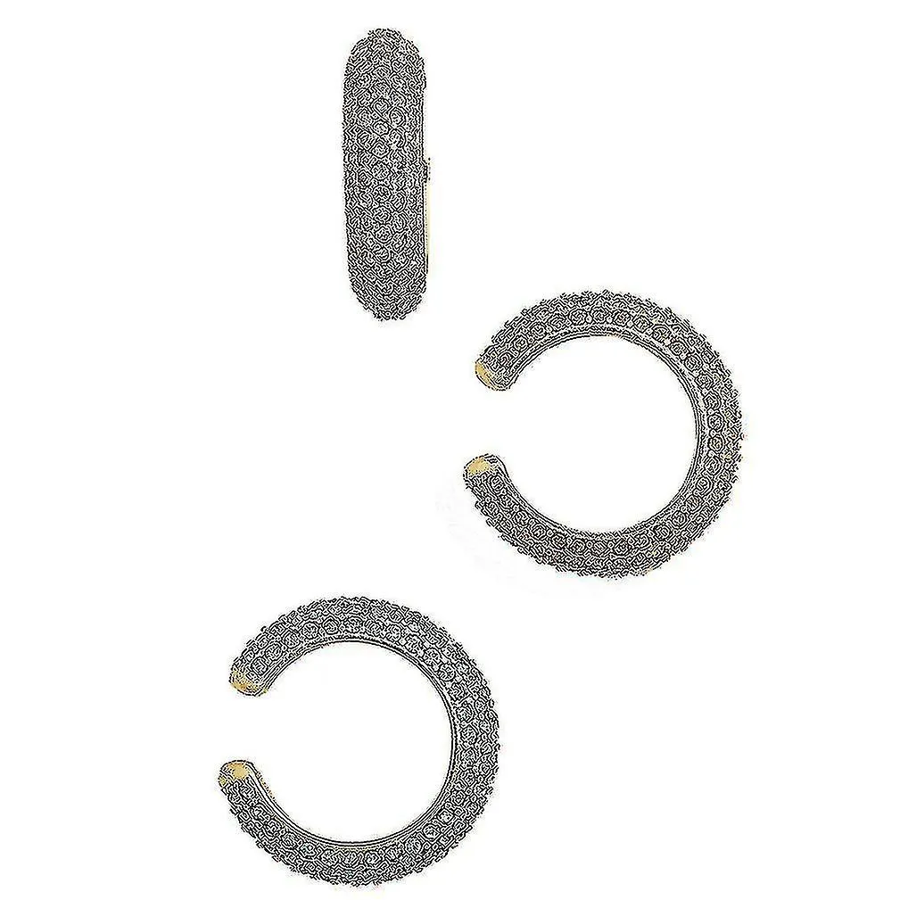 Earrings C Shape Full Diamond Colored Zircon Alloy Ear Clips For Ceremony
