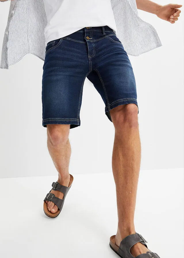Elastic regular cut Denim jeans shorts