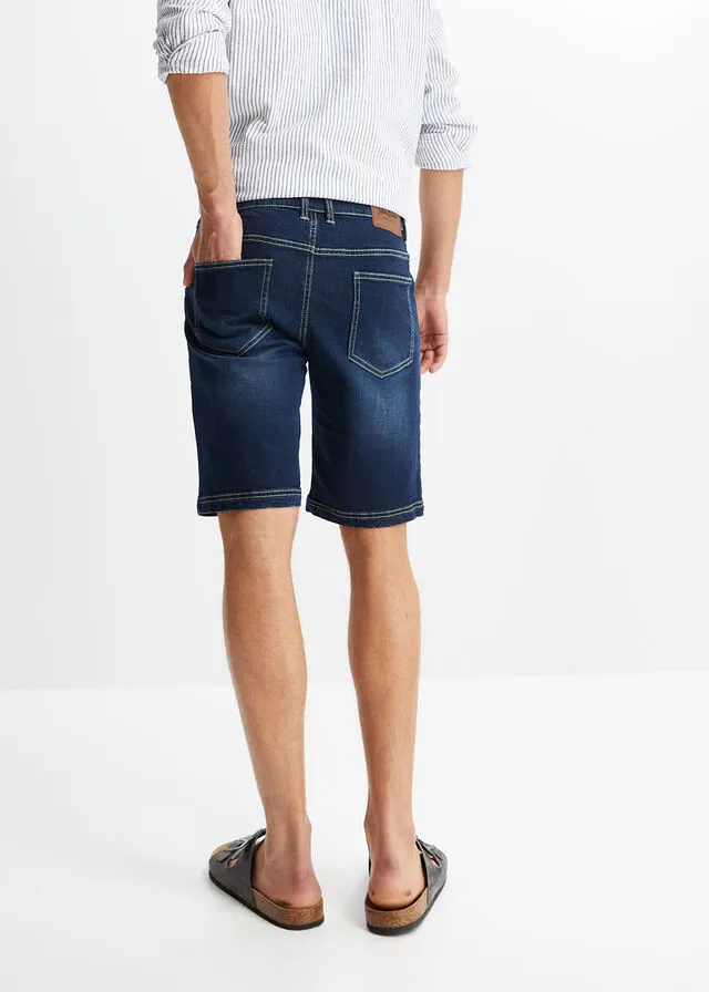 Elastic regular cut Denim jeans shorts