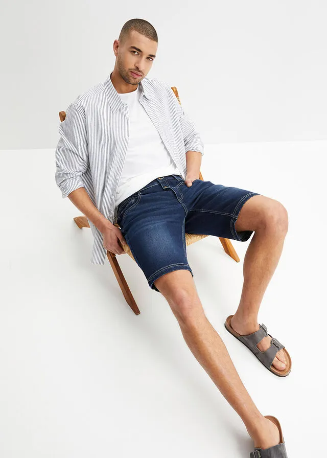 Elastic regular cut Denim jeans shorts