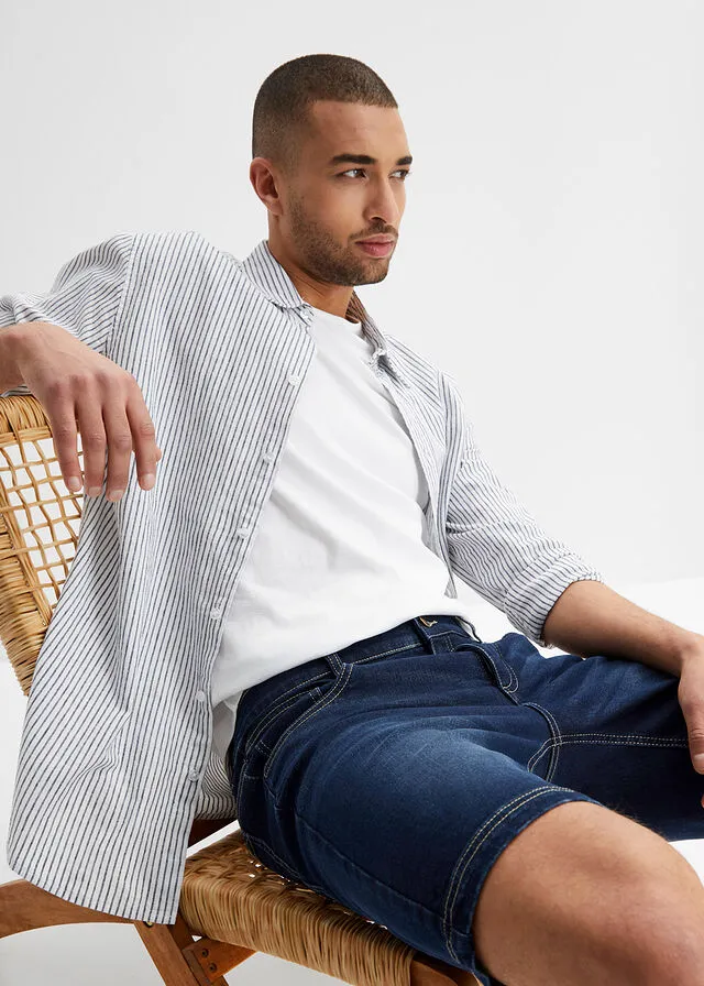 Elastic regular cut Denim jeans shorts
