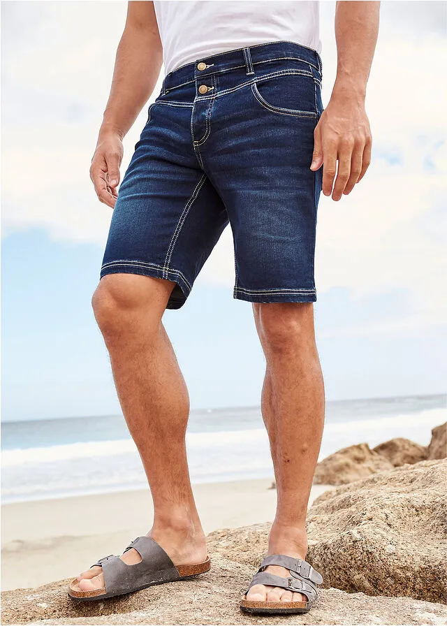 Elastic regular cut Denim jeans shorts