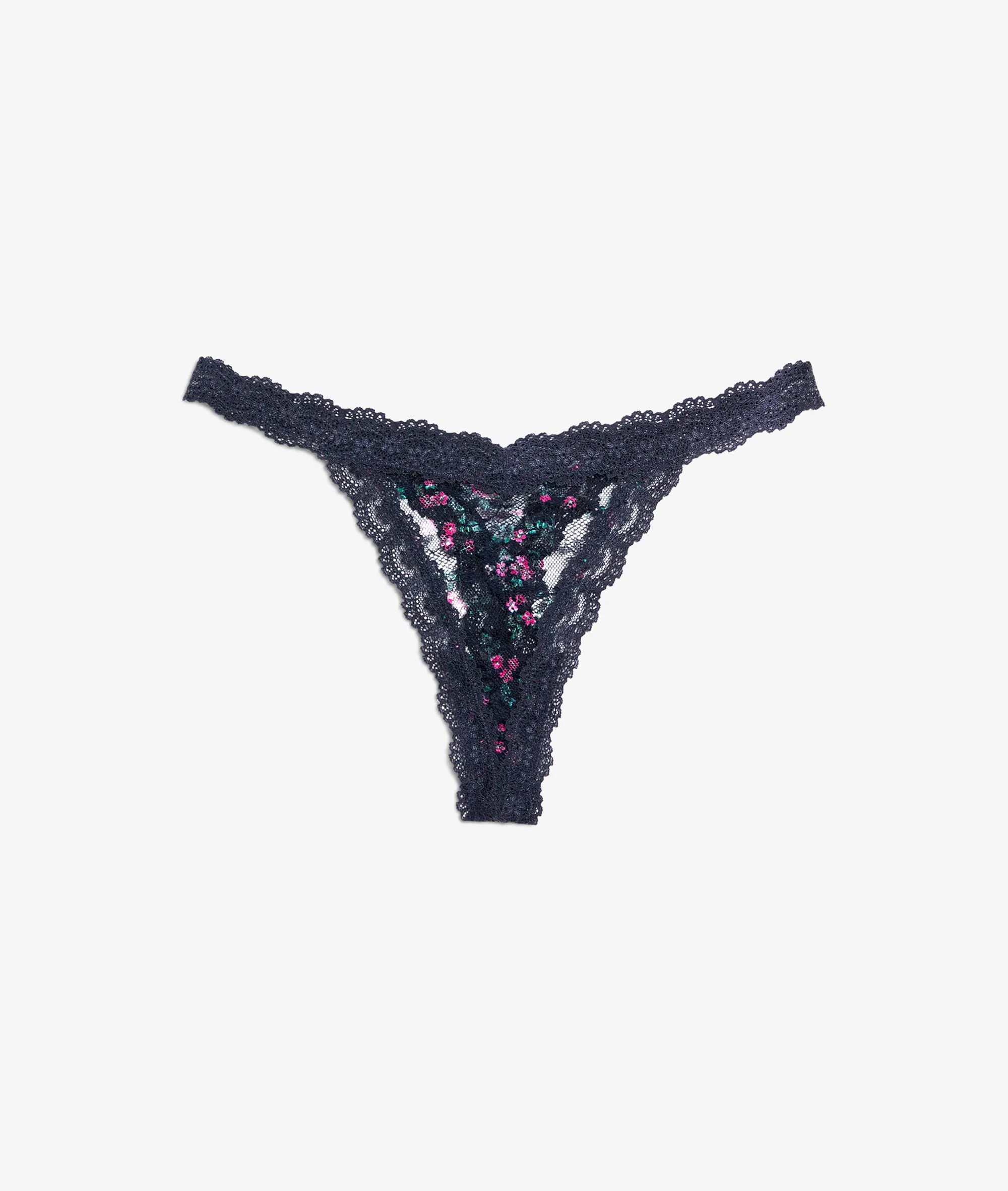 EMBROIDERED LACE THONG BETTY IMP FD NOIR  ETAM