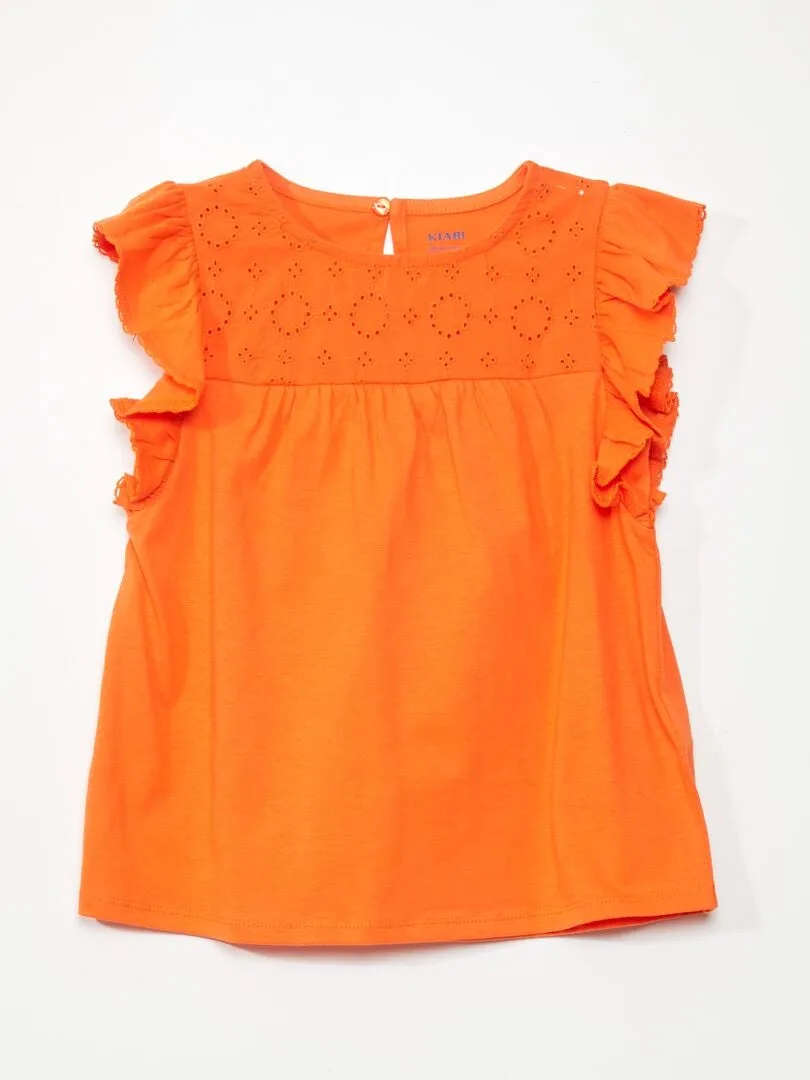 EMBROIDERED TSHIRT  ORANGE.