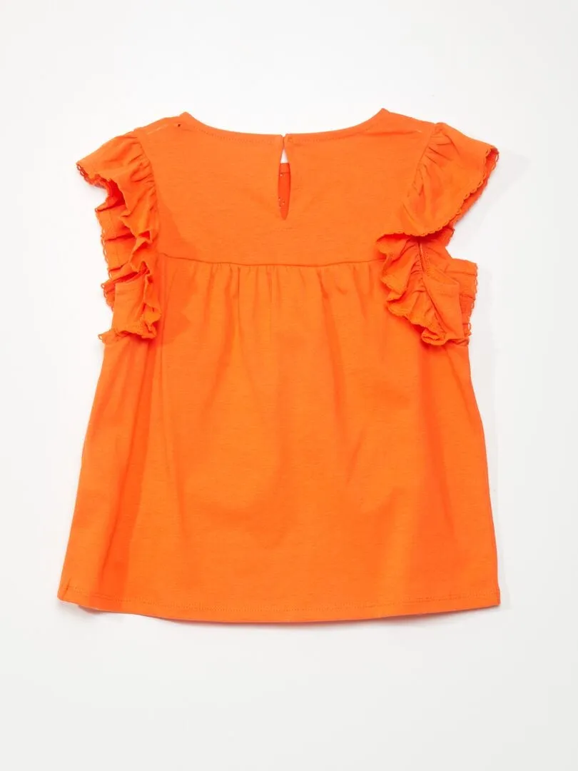EMBROIDERED TSHIRT  ORANGE.