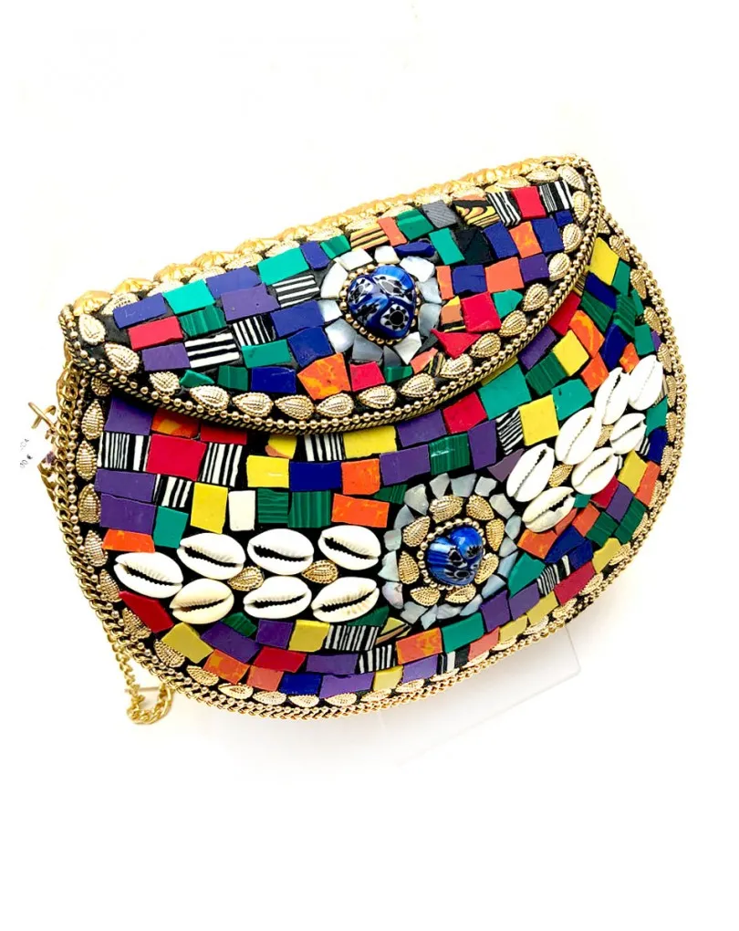 Fashionable Multicolor Conch Shell Party Coffer Bags