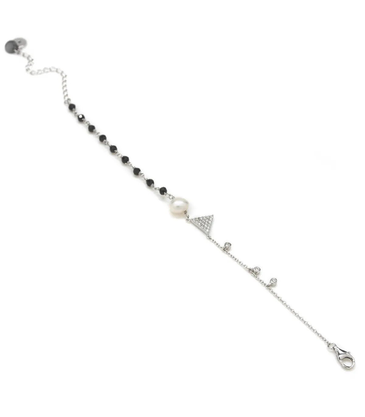 FINE LINEARGENT TRIANGLE AND CUBIC ZIRCONIA BRACELET  16532P