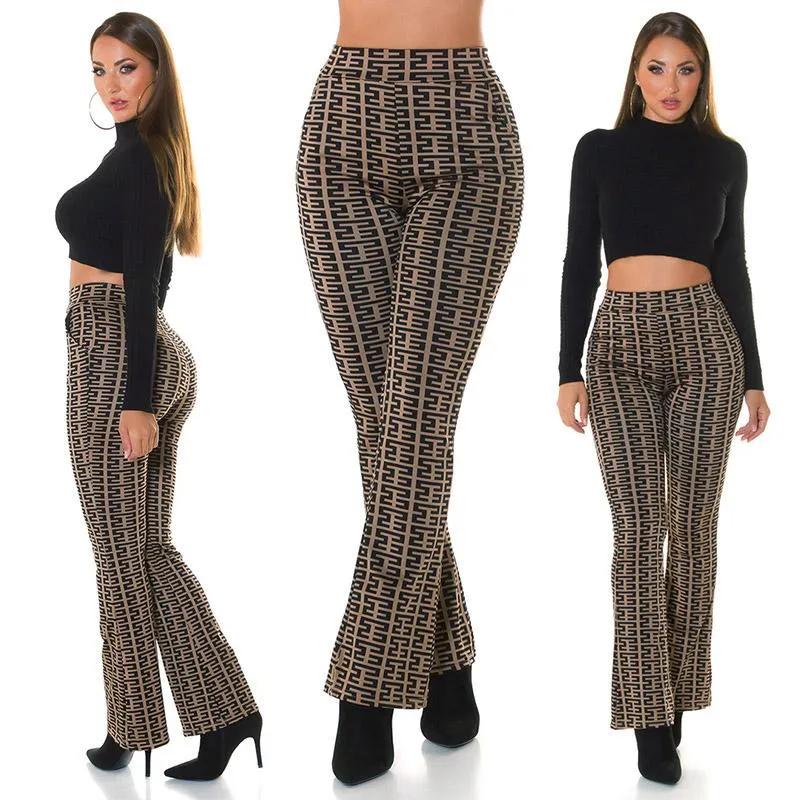 Flare pants in cappuccino color