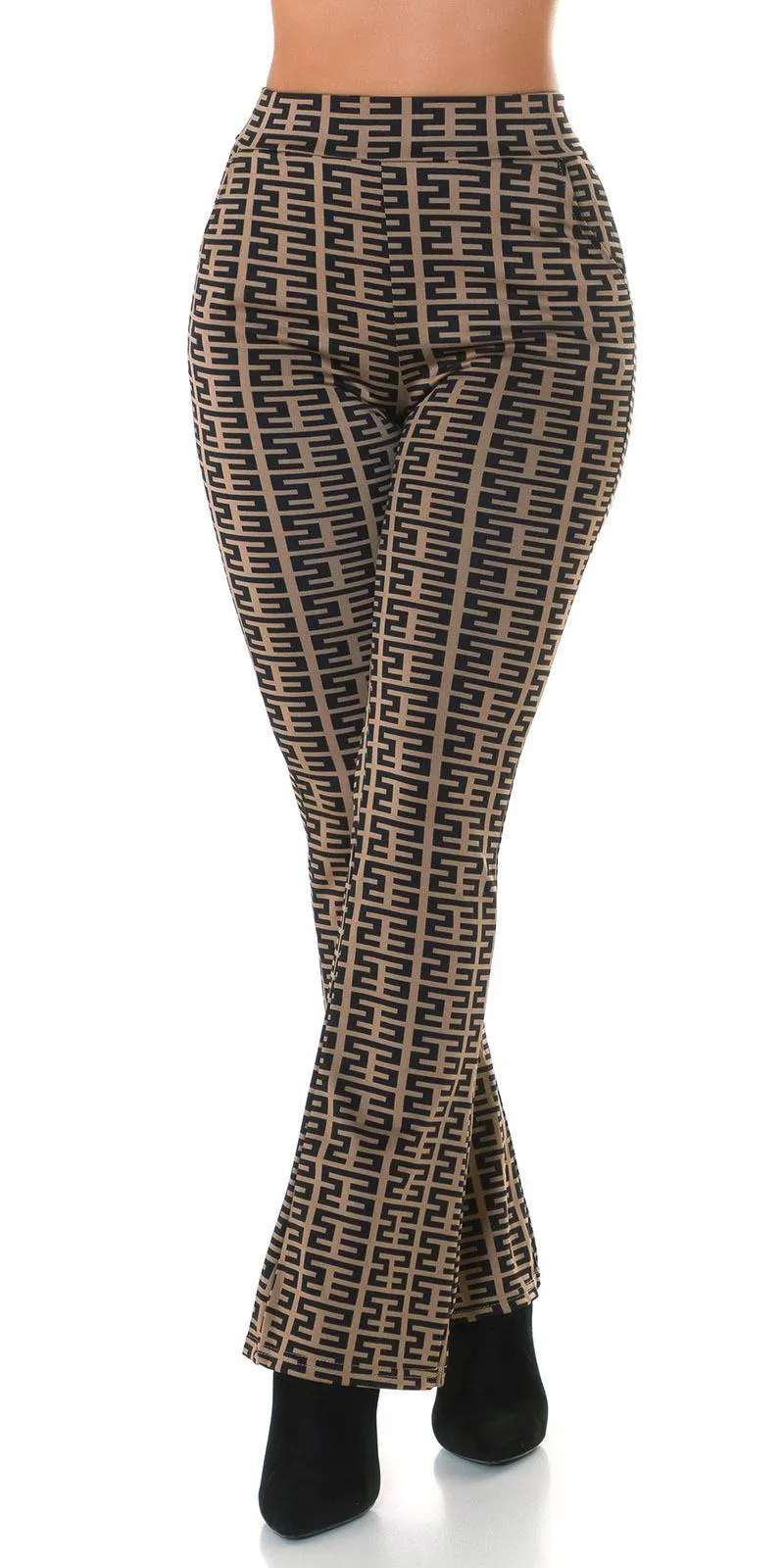 Flare pants in cappuccino color