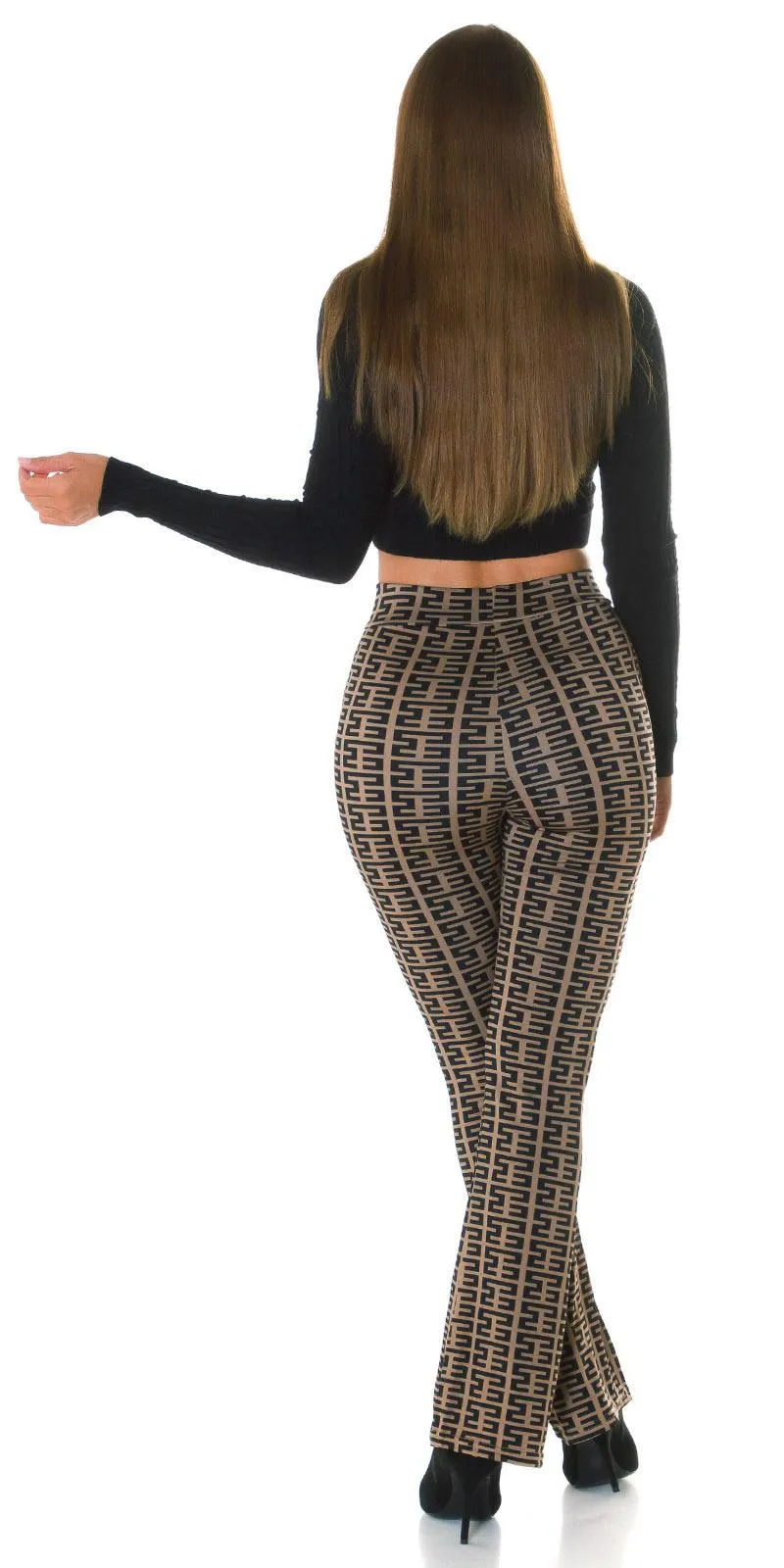 Flare pants in cappuccino color