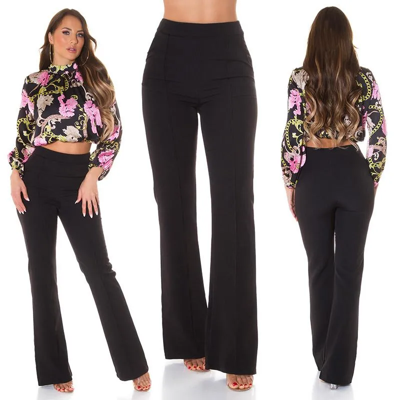 Flared pants with pockets Black