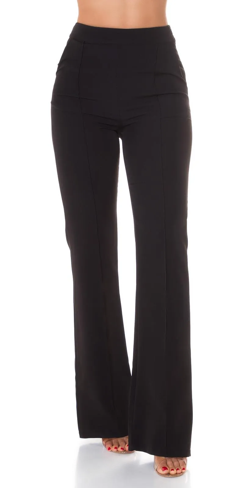 Flared pants with pockets Black
