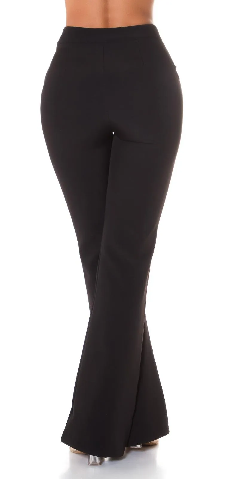 Flared pants with pockets Black