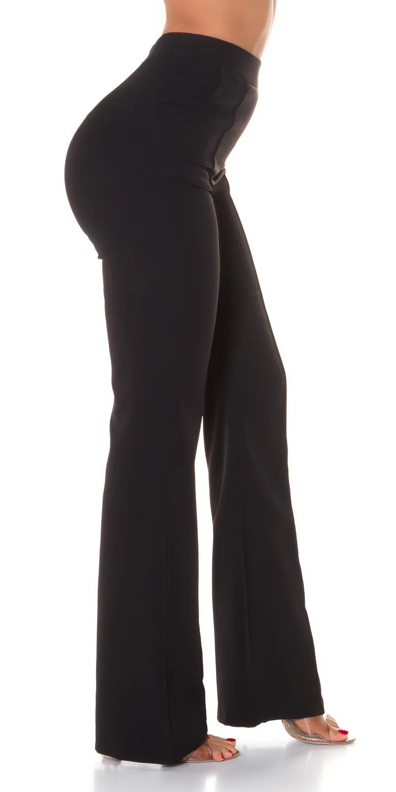 Flared pants with pockets Black