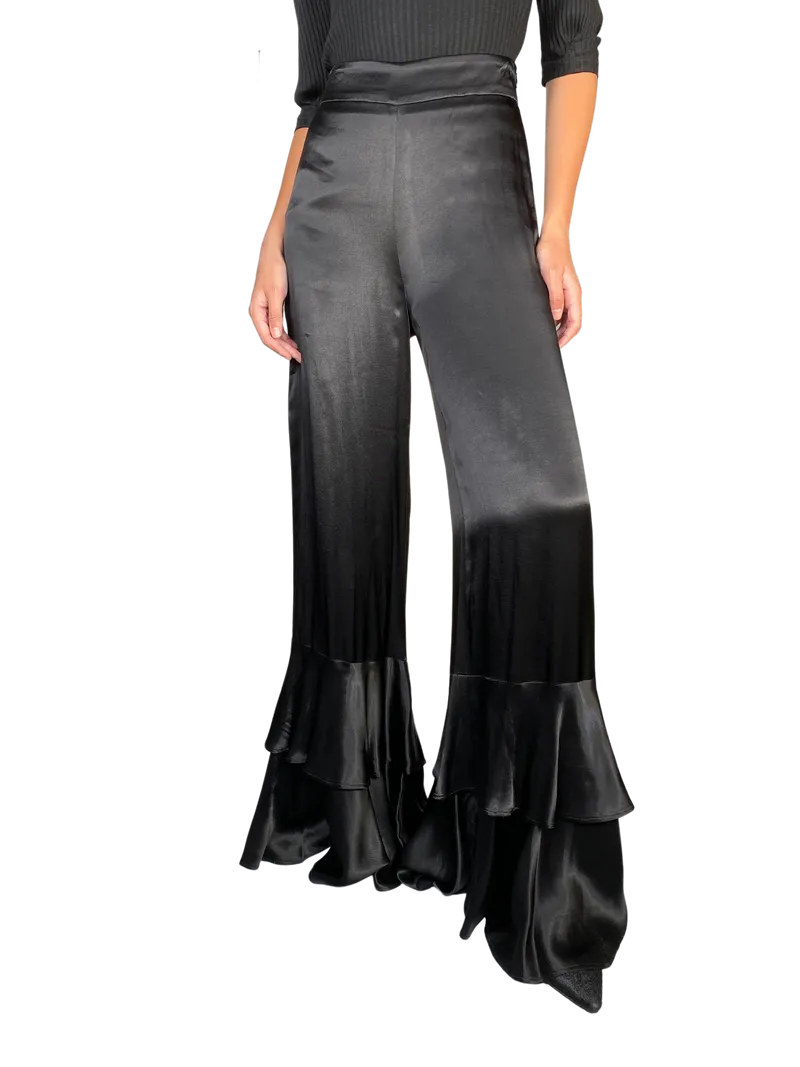 Francisca Larrain Black Flared Pants