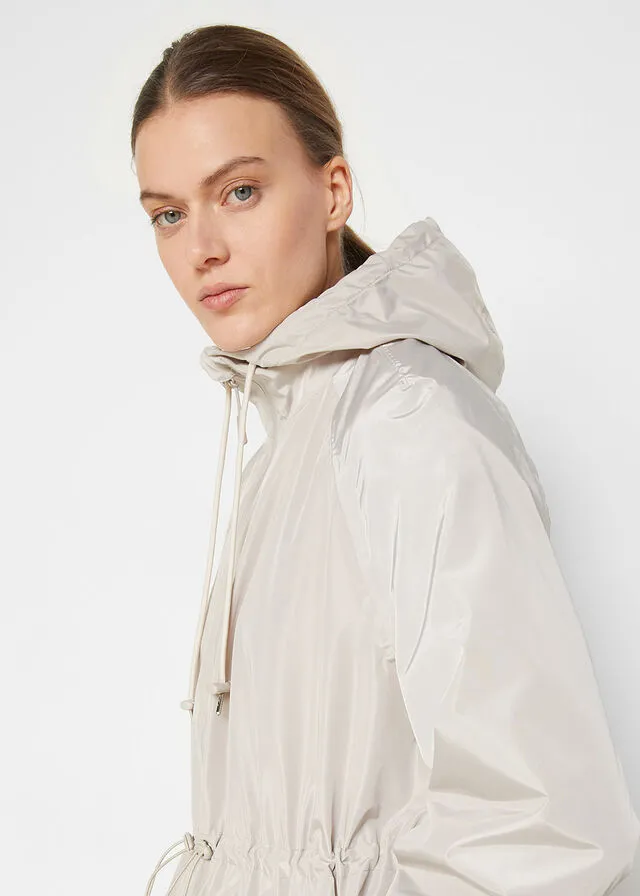 Functional oversized coat, wide stone grey waterproof