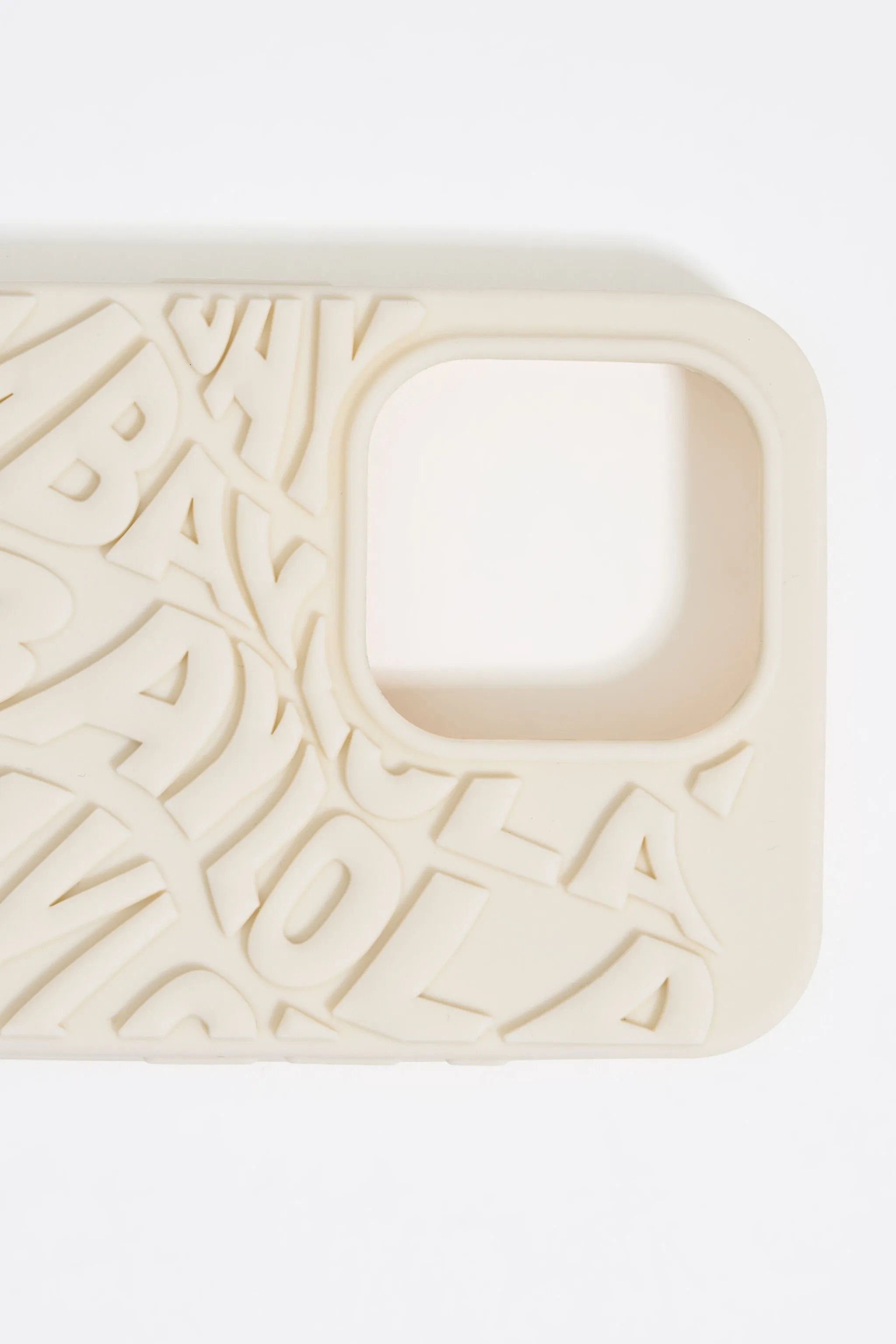 Ivory Silicone Logo Case for iPhone 13 Pro Max