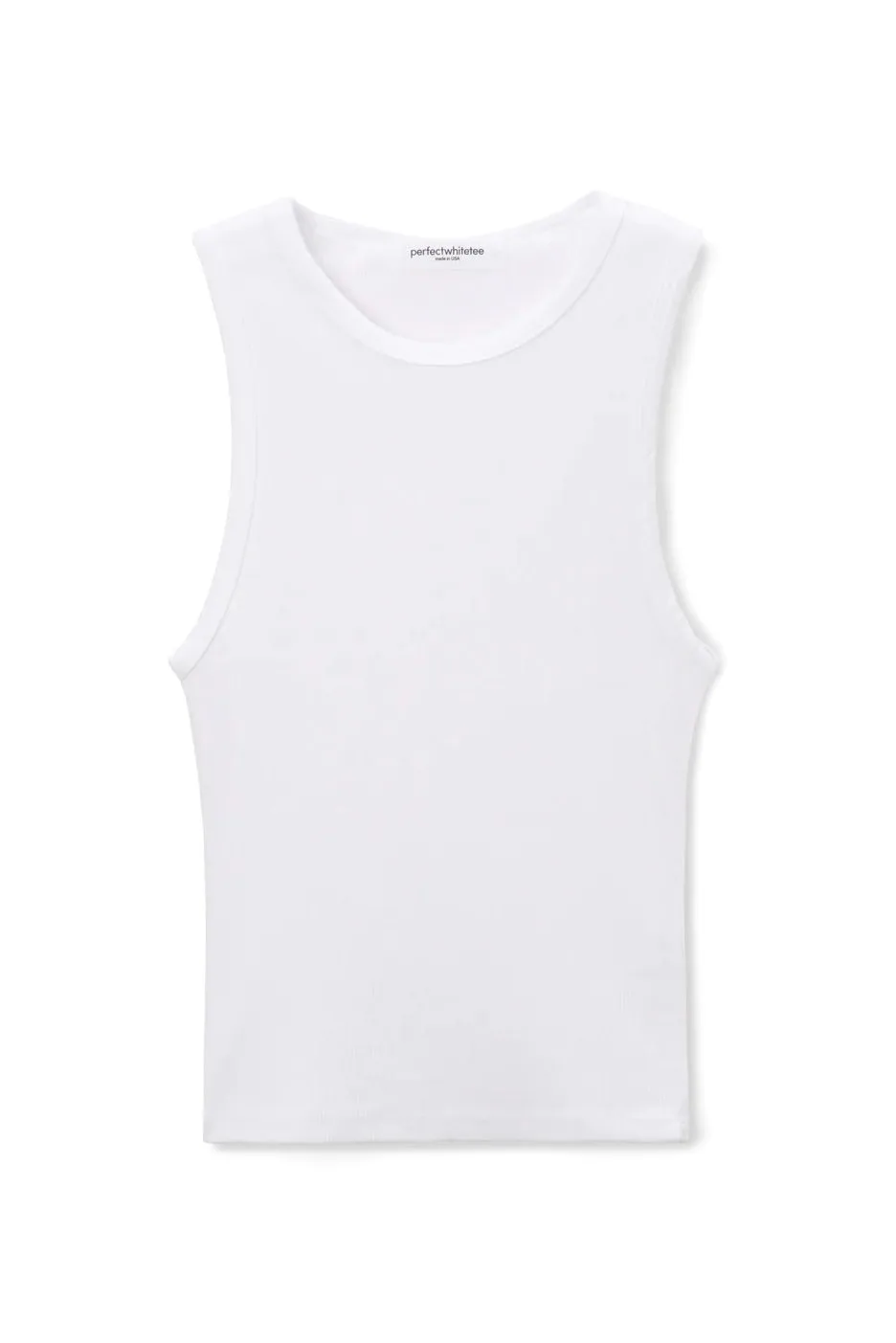 Gigi Cropped Rib Tank White.