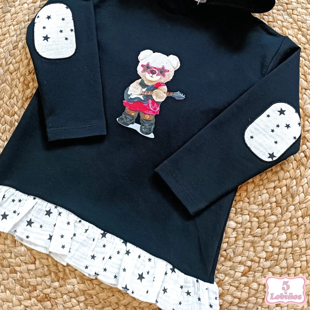 GIRLS' STAR HOODIE  LITTLE PIRATES