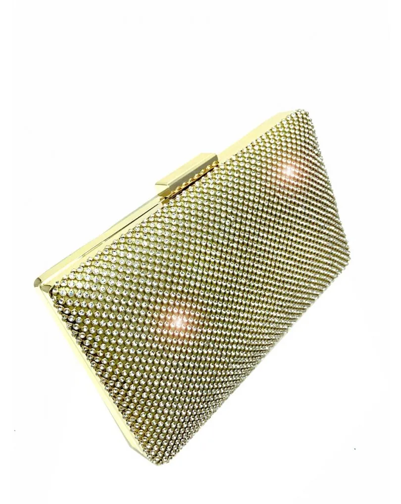 Gold Party Bags with Crystal Rhinestone Embellishments