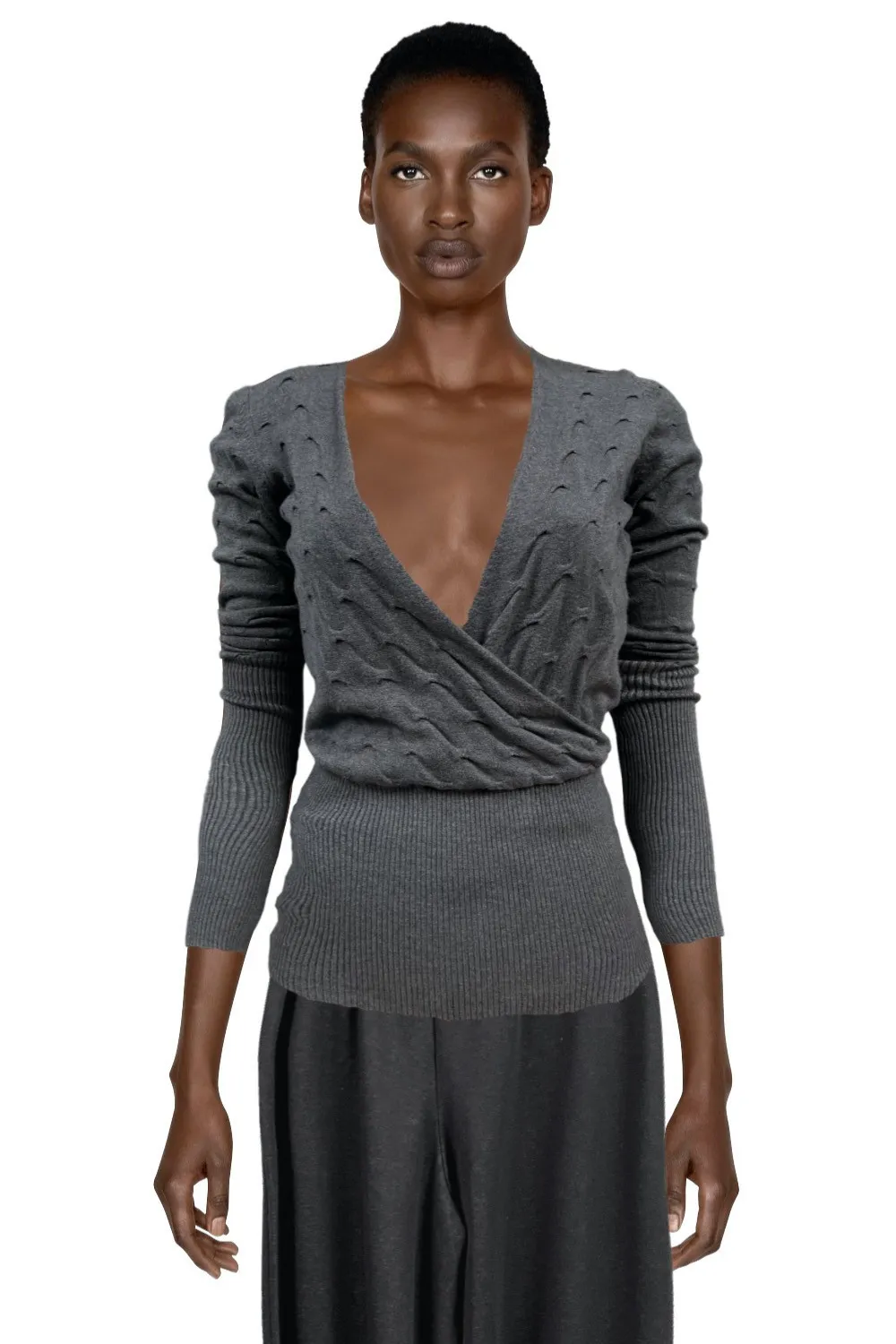 Gray cross top