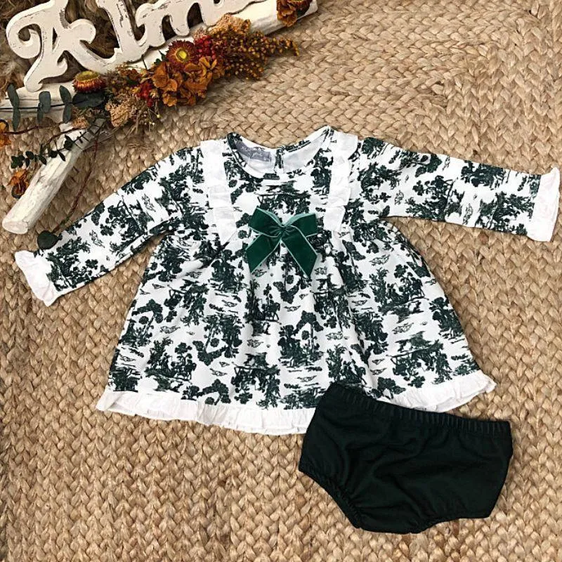 green baby dress