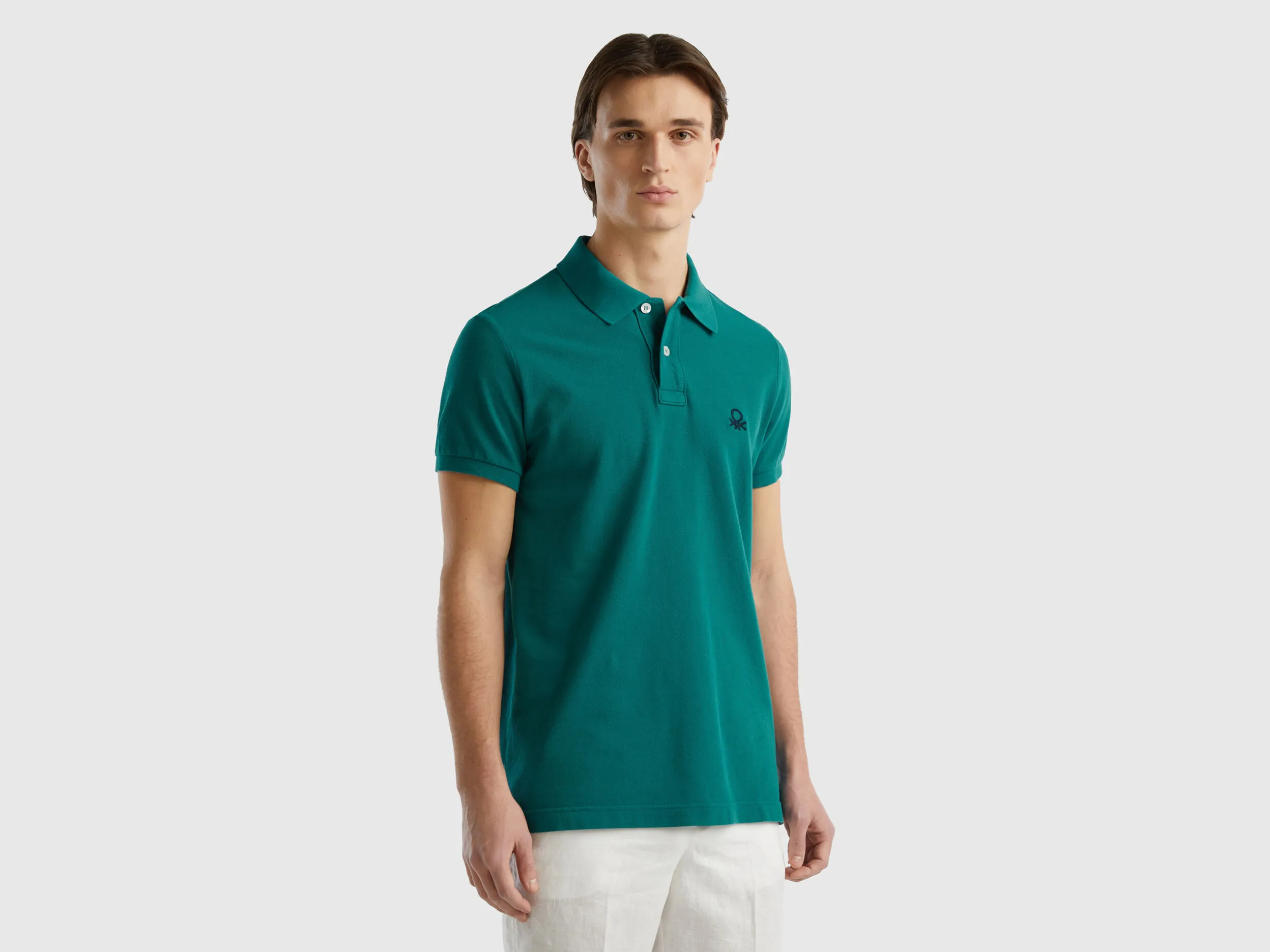 Green petrol slim fit polo