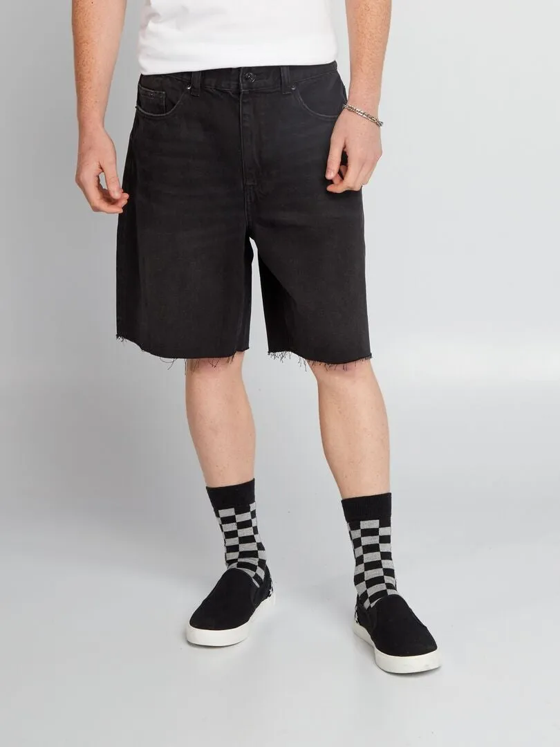 Grey denim Bermuda shorts