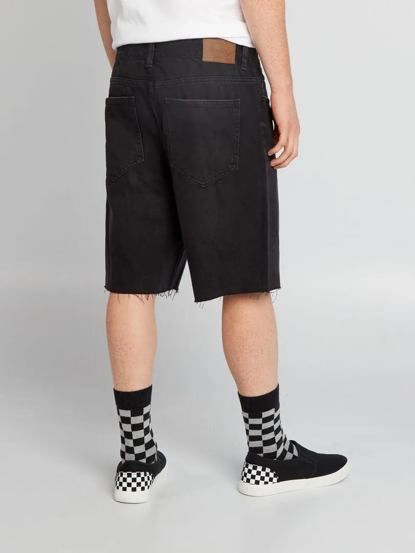Grey denim Bermuda shorts