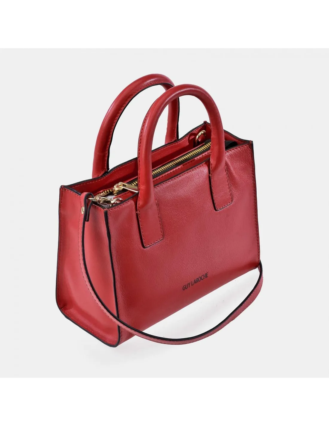 GUY LAROCHE Bolso de mano cuadrado de piel con dos bandoleras para mujer