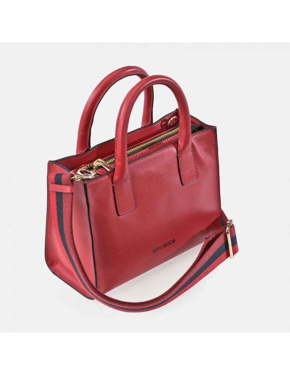 GUY LAROCHE Bolso de mano cuadrado de piel con dos bandoleras para mujer