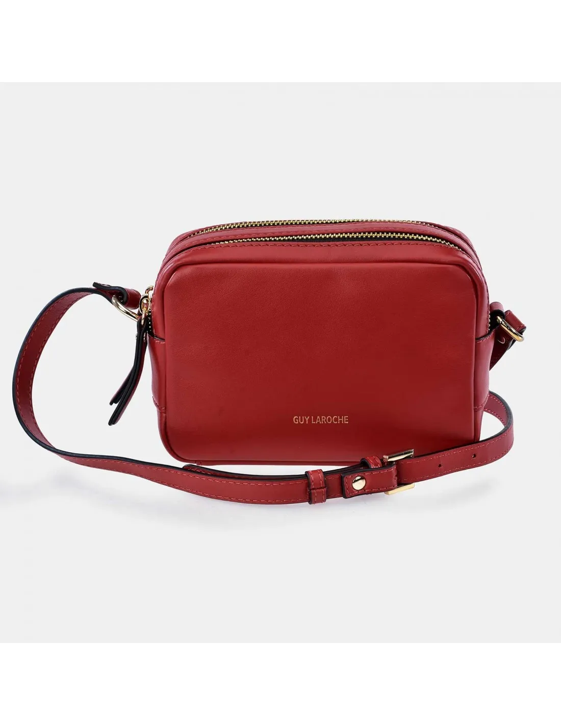 GUY LAROCHE bolso piel con bandolera y cremalleras