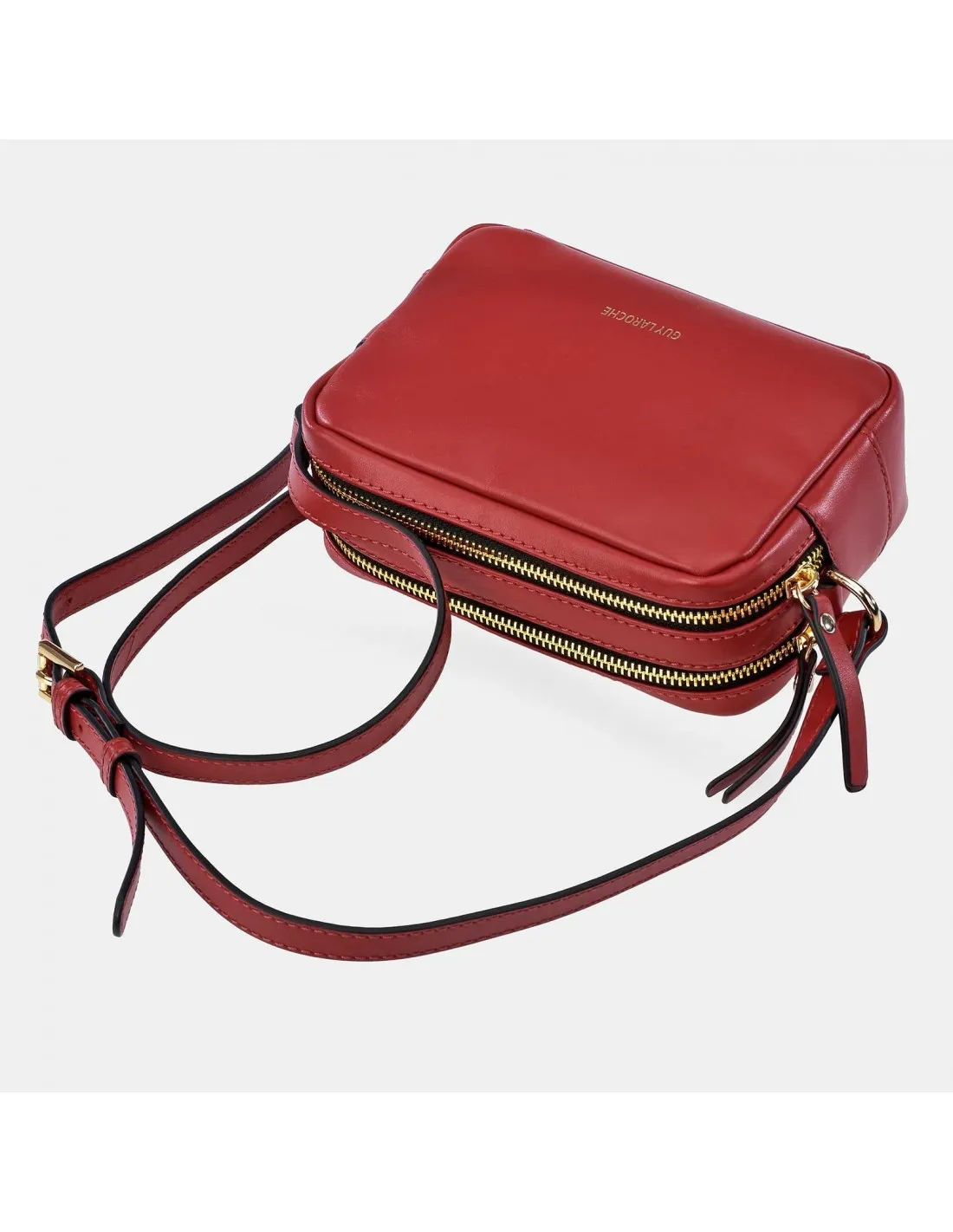 GUY LAROCHE bolso piel con bandolera y cremalleras