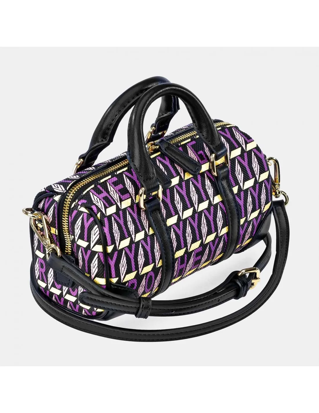GUY LAROCHE mini bolso bandolera con asas de mano en lona estampada logo
