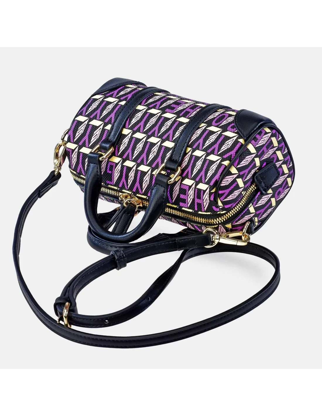 GUY LAROCHE mini bolso bandolera con asas de mano en lona estampada logo