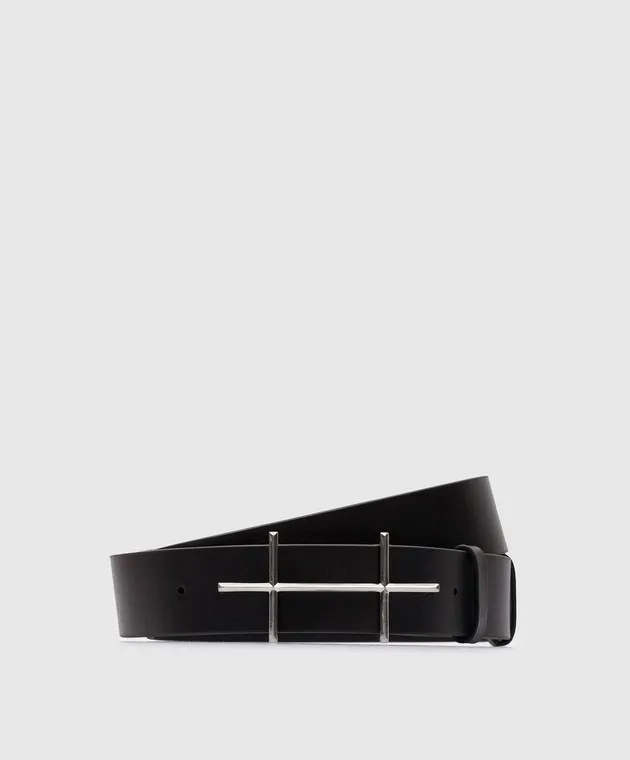Heliot Emil Black Leather Logo Strap Watch