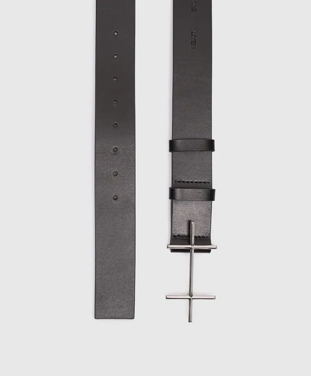 Heliot Emil Black Leather Logo Strap Watch