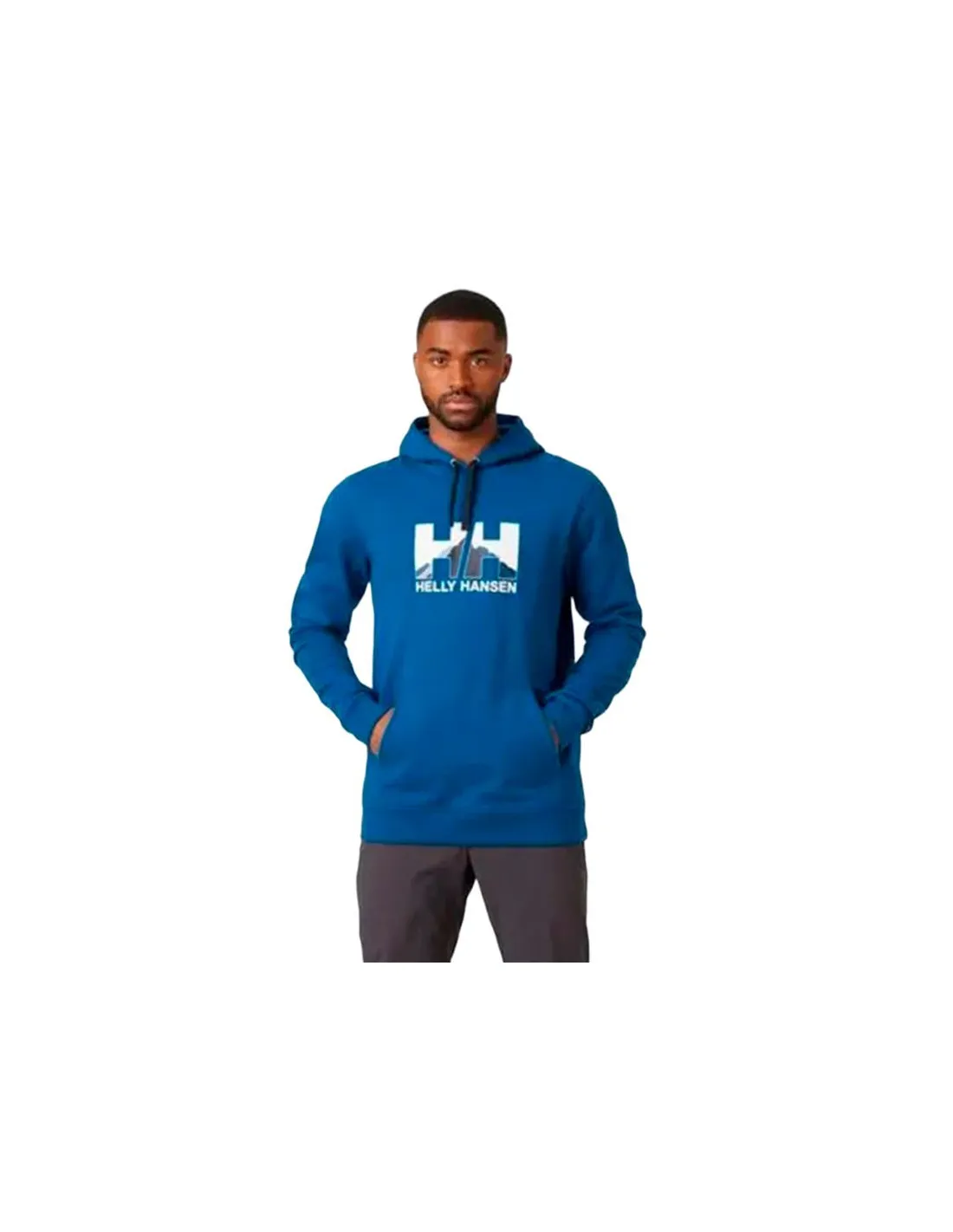 HELLY HANSEN MENS HOODIE  NORD GRAPHIC DEEP FJORD MOUNTAIN SWEATSHIRT