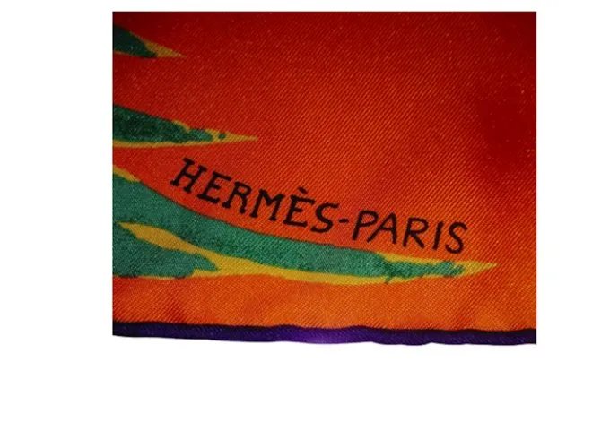 Hermès Paris Silk Carré Au Bout Du Monde de Antoine Carbonne Multicolor 