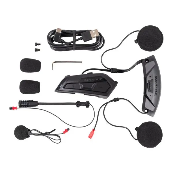 HJC F31 Black Helmet with Bluetooth Smart 21B Kit