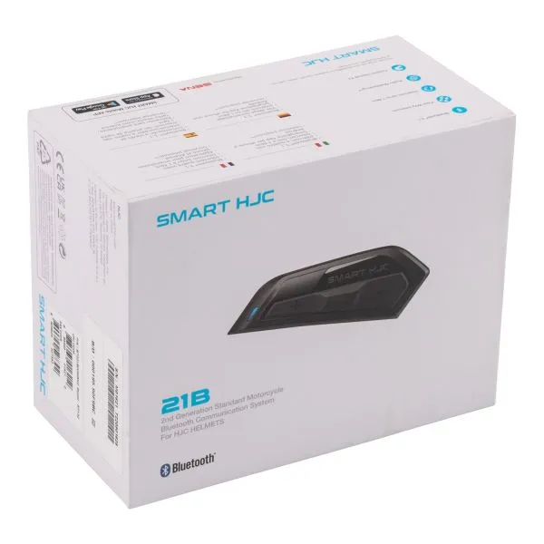 HJC F31 Black Helmet with Bluetooth Smart 21B Kit