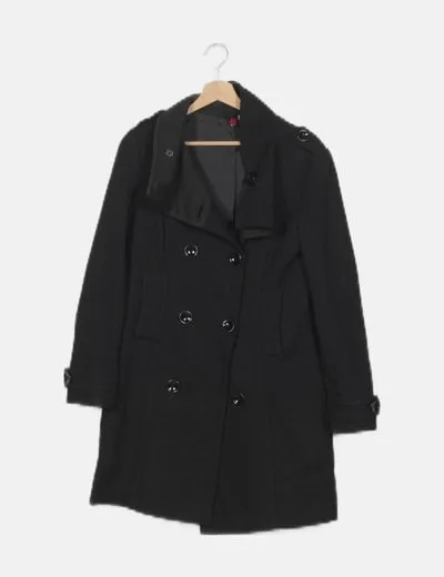 H&M black wool long coat