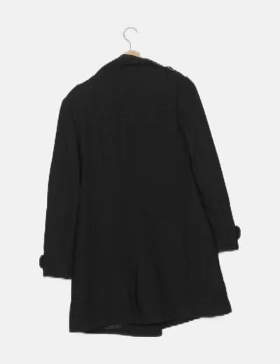 H&M black wool long coat
