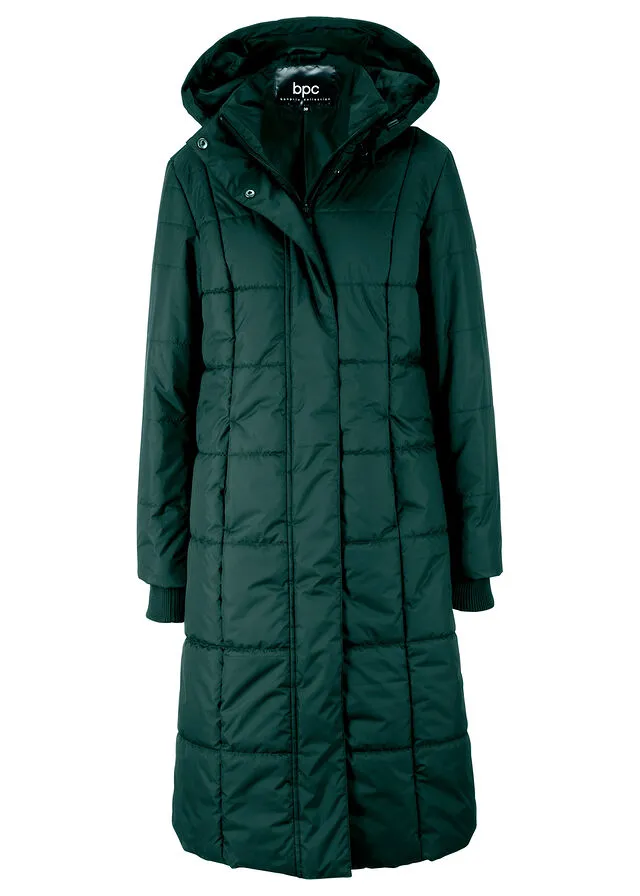 Intense Green Padded Hooded Removable Hooded Coat.